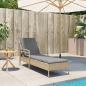 Preview: Sonnenliege mit Auflage Beige 63x200x81 cm Poly Rattan