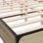 Preview: Bettgestell Sonoma-Eiche 120x190 cm Holzwerkstoff und Metall