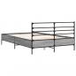 Preview: Bettgestell Grau Sonoma 135x190 cm Holzwerkstoff und Metall