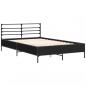 Preview: Bettgestell Schwarz 140x190 cm Holzwerkstoff und Metall