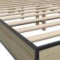 Preview: Bettgestell Sonoma-Eiche 140x190 cm Holzwerkstoff und Metall