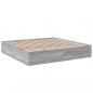 Preview: Bettgestell Grau Sonoma 200x200 cm Holzwerkstoff