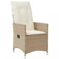 Preview: Gartensessel mit Kissen Verstellbar Beige Poly Rattan