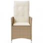 Preview: Gartensessel mit Kissen Verstellbar Beige Poly Rattan