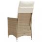 Preview: Gartensessel mit Kissen Verstellbar Beige Poly Rattan