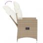 Preview: Gartensessel mit Kissen Verstellbar Beige Poly Rattan