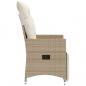 Preview: Gartensessel mit Kissen Verstellbar Beige Poly Rattan