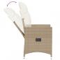 Preview: Gartensessel mit Kissen 2 Stk. Verstellbar Beige Poly Rattan