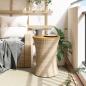 Preview: Garten-Beistelltisch Trommelform Beige Poly Rattan Massivholz