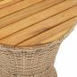 Preview: Garten-Beistelltisch Trommelform Beige Poly Rattan Massivholz