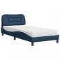 Preview: Bett mit Matratze Blau 90x200 cm Stoff