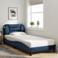 Preview: Bett mit Matratze Blau 90x200 cm Stoff