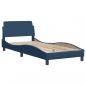 Preview: Bett mit Matratze Blau 90x200 cm Stoff