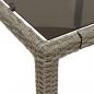 Preview: 9-tlg. Garten-Essgruppe mit Kissen Hellgrau Poly Rattan & Glas