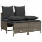 Preview: 4-tlg. Garten-Sofagarnitur mit Kissen Grau Poly Rattan