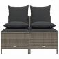 Preview: 4-tlg. Garten-Sofagarnitur mit Kissen Grau Poly Rattan