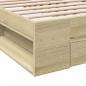 Preview: Bettgestell mit Schublade Sonoma-Eiche 100x200 cm Holzwerkstoff