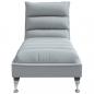 Preview: Chaiselongue mit Kissen Hellgrau Stoff