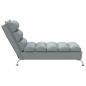 Preview: Chaiselongue mit Kissen Hellgrau Stoff