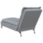 Preview: Chaiselongue mit Kissen Hellgrau Stoff