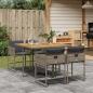 Preview: ARDEBO.de - 5-tlg. Garten-Essgruppe mit Kissen Grau Poly Rattan