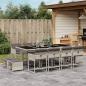 Preview: ARDEBO.de - 13-tlg. Garten-Essgruppe mit Kissen Hellgrau Poly Rattan