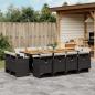 Preview: ARDEBO.de - 13-tlg. Garten-Essgruppe mit Kissen Schwarz Poly Rattan