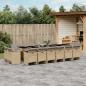 Preview: ARDEBO.de - 17-tlg. Garten-Essgruppe mit Kissen Beigemischung Poly Rattan