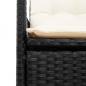 Preview: Gartensofa 2-Sitzer Verstellbar mit Tisch Schwarz Poly Rattan