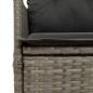 Preview: Gartensofa 2-Sitzer Verstellbar mit Tisch Grau Poly Rattan