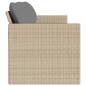 Preview: Gartensofa mit Kissen 3-Sitzer Beige Poly Rattan