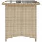 Preview: Gartentisch mit Glasplatte Beige 110x68x70 cm Poly Rattan