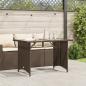 Preview: Gartentisch mit Glasplatte Braun 110x68x70 cm Poly Rattan