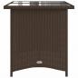 Preview: Gartentisch mit Glasplatte Braun 110x68x70 cm Poly Rattan