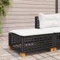 Preview: ARDEBO.de - Gartenhocker mit Kissen Schwarz 63,5x56x32 cm Poly Rattan