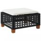 Preview: Gartenhocker mit Kissen Schwarz 63,5x56x32 cm Poly Rattan