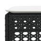 Preview: Gartenhocker mit Kissen Schwarz 63,5x56x32 cm Poly Rattan