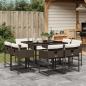 Preview: ARDEBO.de - 9-tlg. Garten-Essgruppe mit Kissen Braun Poly Rattan