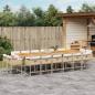 Preview: ARDEBO.de - 17-tlg. Garten-Essgruppe mit Kissen Beige Poly Rattan