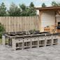 Preview: ARDEBO.de - 13-tlg. Garten-Essgruppe mit Kissen Hellgrau Poly Rattan