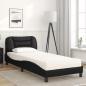 Preview: Bett mit Matratze Schwarz 90x200 cm Kunstleder