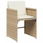 Preview: 17-tlg. Garten-Essgruppe mit Kissen Beige Poly Rattan