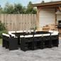 Preview: ARDEBO.de - 13-tlg. Garten-Essgruppe mit Kissen Schwarz Poly Rattan