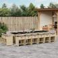 Preview: ARDEBO.de - 17-tlg. Garten-Essgruppe mit Kissen Beigemischung Poly Rattan