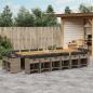 Preview: ARDEBO.de - 17-tlg. Garten-Essgruppe mit Kissen Grau Poly Rattan