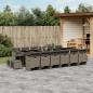 Preview: ARDEBO.de - 17-tlg. Garten-Essgruppe mit Kissen Grau Poly Rattan