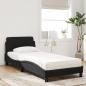 Preview: Bett mit Matratze Schwarz 90x190 cm Samt