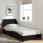 Preview: Bett mit Matratze Schwarz 90x200 cm Stoff