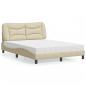 Preview: ARDEBO.de - Bett mit Matratze Creme 120x200 cm Stoff