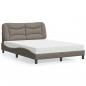 Preview: ARDEBO.de - Bett mit Matratze Taupe 140x190 cm Stoff